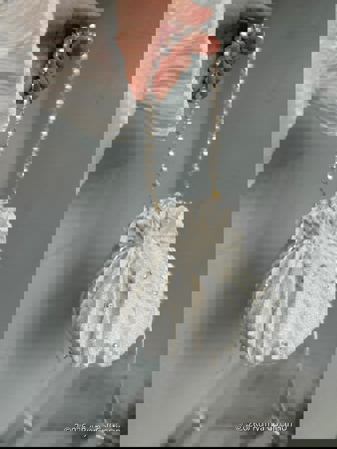 Simli İncili Gelin Kesesi